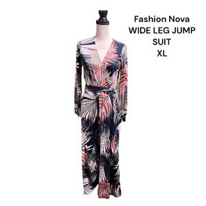 Fashion Nova Multicolor Wide Leg Jumpsuit